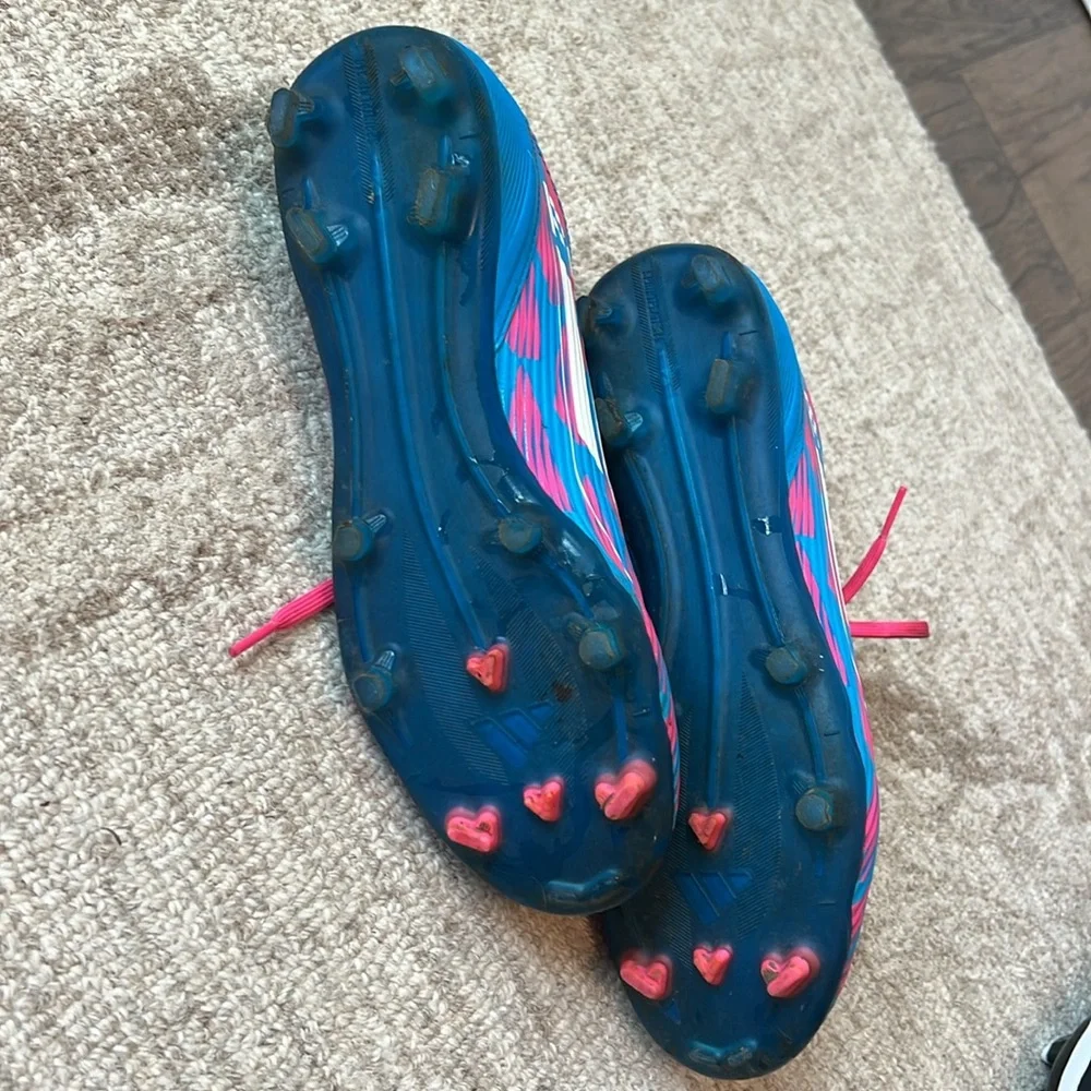 Adidas Men’s Messi F50 Multi Ground Blue and Pink Soccer Shoes Size 8.5